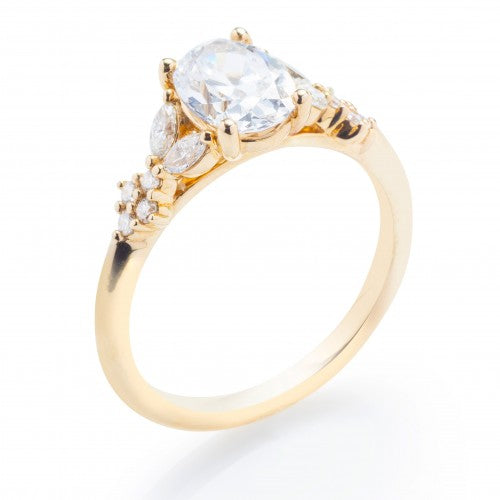 Marquise Split Shank Diamond Cluster Engagement Ring Setting