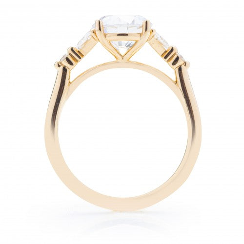 Trillion and Round Five Stone Engagement Ring Setting