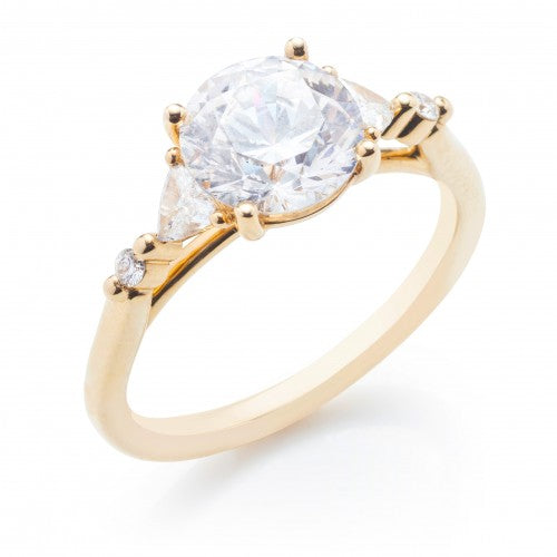 Trillion and Round Five Stone Engagement Ring Setting