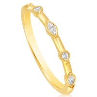 Marquise and Round Bezel Distance Band