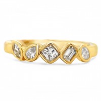 Mixed Shape Cushion Center Diamond Bezel Band