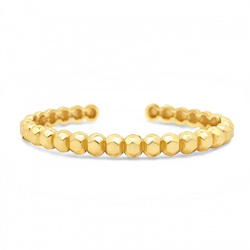 Gold Facet Orb Oval Cuff Bracelet
