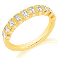 North South Emerald Diamond Bezel Band