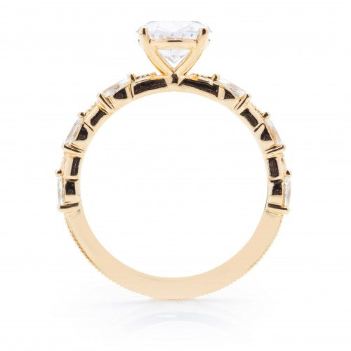 Oval Milgrain Knife Edge Engagement Ring Setting