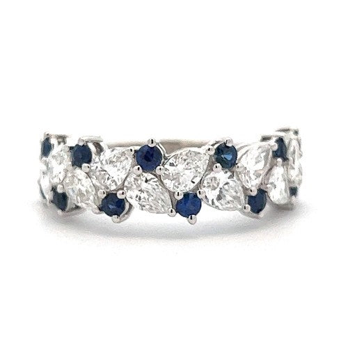 Pear Diamond and Sapphire Ring