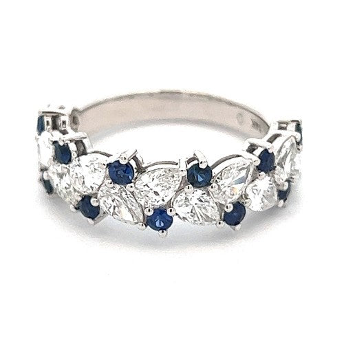 Pear Diamond and Sapphire Ring