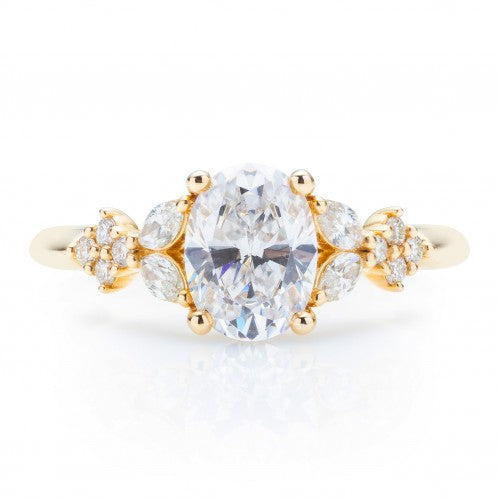 Marquise Split Shank Diamond Cluster Engagement Ring Setting