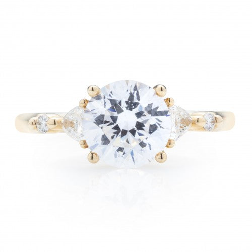 Trillion and Round Five Stone Engagement Ring Setting