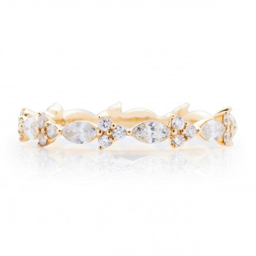Marquise And Round Cluster Eternity Band