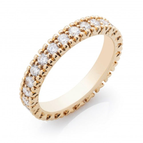Round Diamond Bead Prong Eternity Band