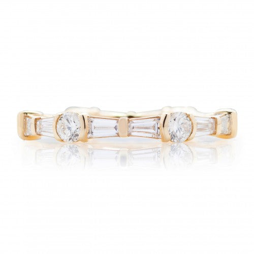 Half Bezel And Baguette Eternity Band