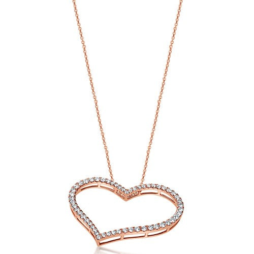 Asymmetrical Heart Pendant Necklace