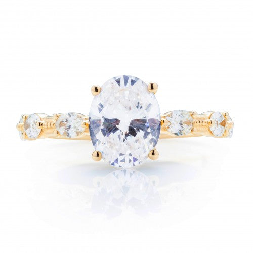 Oval Milgrain Knife Edge Engagement Ring Setting