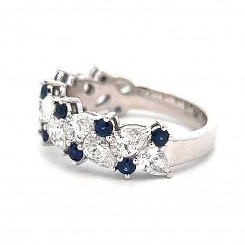 Pear Diamond and Sapphire Ring