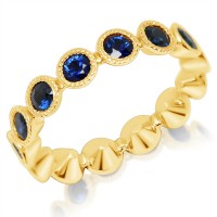 Sapphire Milgrain Bezel Eternity Band