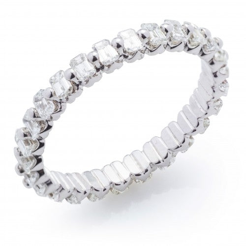 North South Emerald Cut Eternity Band